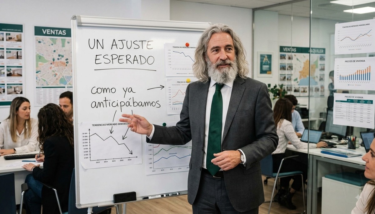 Un agente inmobiliario con aspecto de hombre de otra época